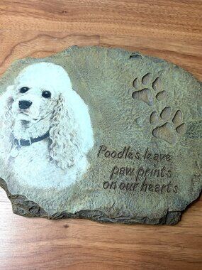 Vintage Bradford Exchange 2003 Poodles Leave Paw Prints On Our Hearts plaque